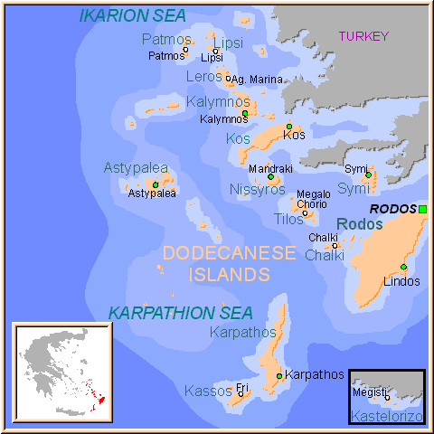 Map of Dodekanisa