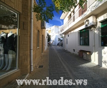 A small road of Kalithies in Rhodes Greece